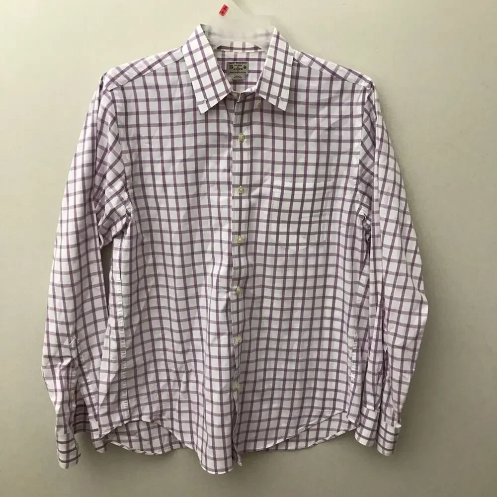 J Crew Windowpane Plaid Purple Button Down Shirt